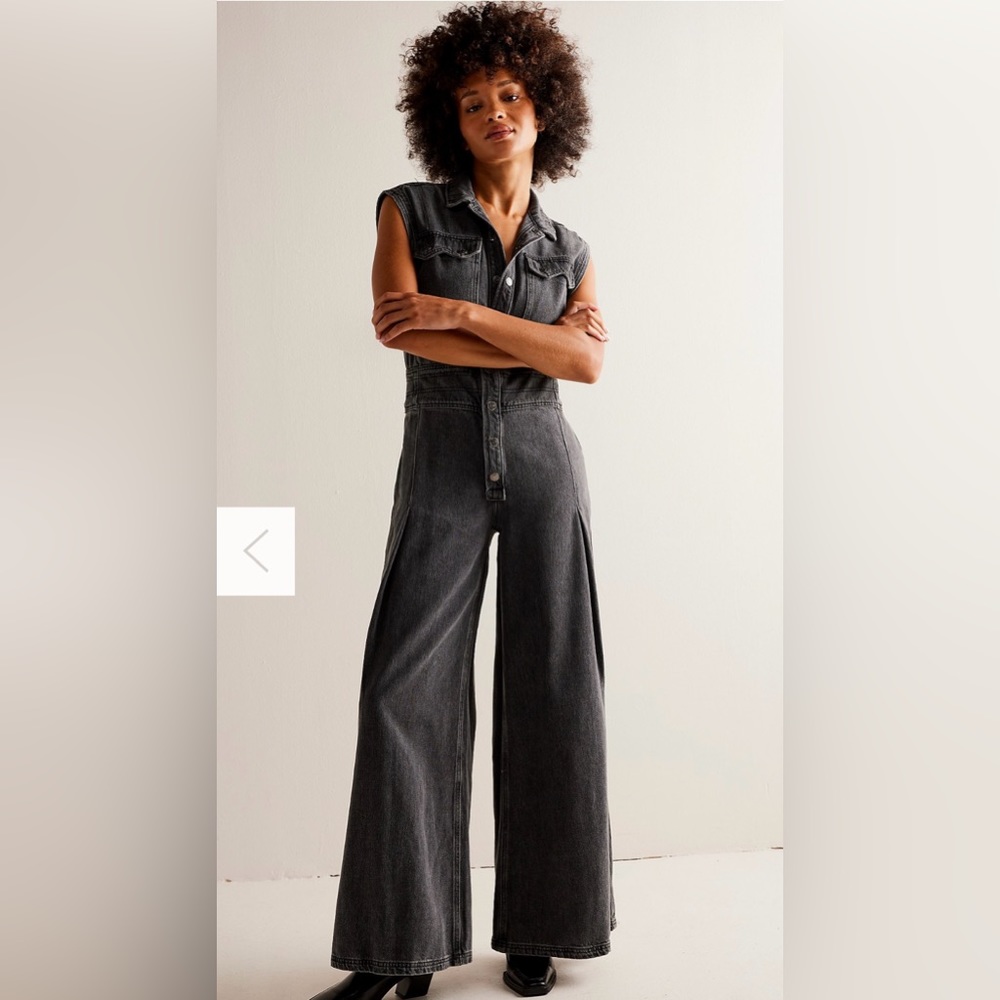 Free People denim Coveralls